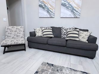 Ashley Levon Charcoal Sofa & Showood Accent Chair