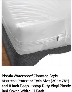Plastic Waterproof Zippered Style Mattress Protector Twin Size