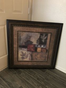 Large 35x35 Inch Professionally Framed Art - "Autumn Abstract I" by Norm Olson