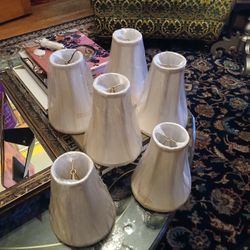 6 MINI-CHANDELIER SHADES. NEW IN ORIGL PKG - $58 (Washington Park, i25 and Alameda, Denver)