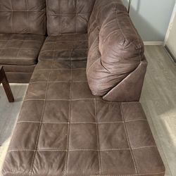 Brown L Section Couch 