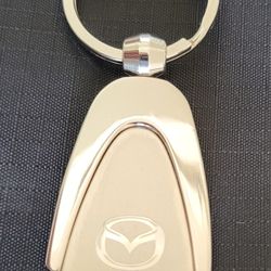 Mazda Brushed & Chrome Finish Teardrop Engraved Logo Keychain $5 
