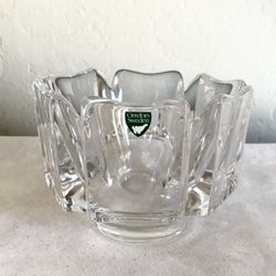 Vintage Crystal Corona Bowl by Lars Hellsten for Orrefors