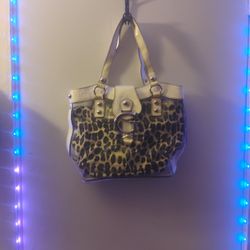 Vintage GUESS leopard print tote bag
