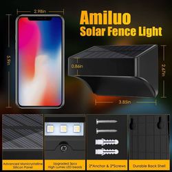 SOLPEX Solar Fence AJH3 Lights Outdoor, 9 Fixed Colors ＆ Color