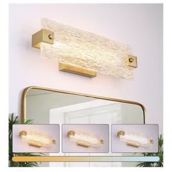 Brushe Gold Bathroom Vanity Light, 16.5 Inch 10W Dimmable LED Bathroom Light Fixture