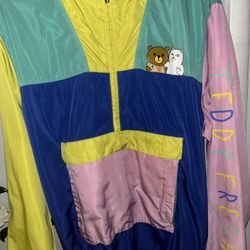 Teddy Fresh Rip N Dip Hooded Pullover Windbreaker Jacket Unisex/ Waist