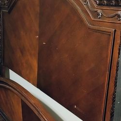 Solid Wood California King Bedframe And Mattress, Box spring 