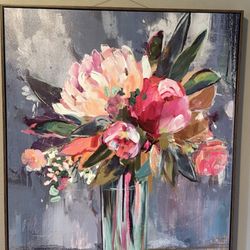 Framed Floral Painting 
