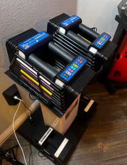 POWER BLOCKS With Stand And Smaller Blocks Adjustable Dumbbells