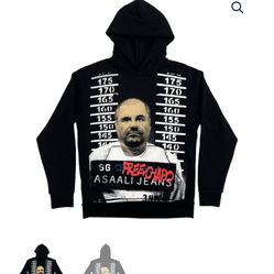 asaalico mugshot pullover black hoodie xl
