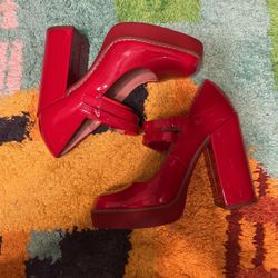 Steve Madden Cherry Red Twice Women Block Heel