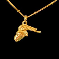 Capricorn Zodiac Sign Goat Gold Tone Animal Pendant and 17” inch long chain 