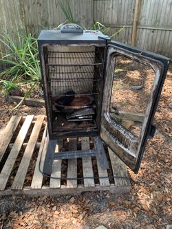 Master built used wood pellet smoker
