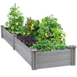 8×2ft Wooden Horticulture Raised Garden Bed
