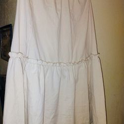 Vintage Beige Long Cotton Skirt Women's Small