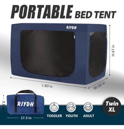 Bed Tent Twin XL Bed Canopy Tents - Portable Dream Tent for Kids and Adult Indoor Sleeping Tents 93% Blackout with 3 Doors Breathable Big Space Tents