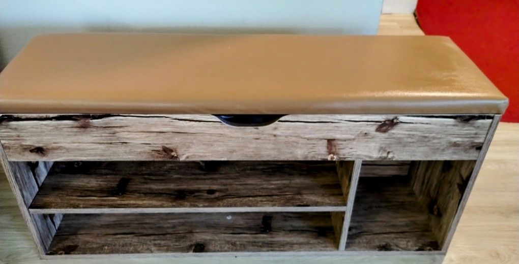 Move Out Sale - Shoe Storage Bench With Padded Cushion Seat