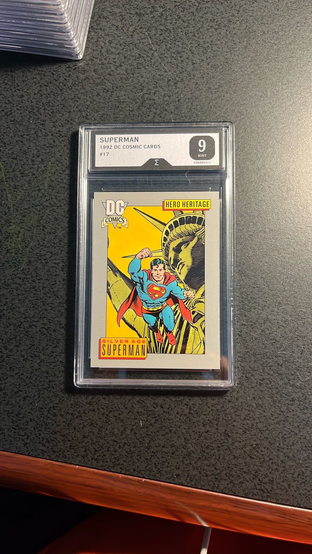 Superman 1992 DC Cosmic Card #17- Graded 9
