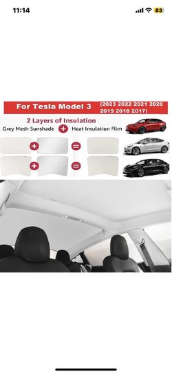 Tesla Model 3 Glass Roof Sunshade Front & Rear Top Windows Sun Shade Covers Set
