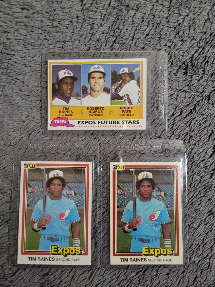 Tim Raines Rookie Cards ×3.