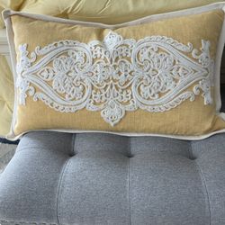 Yellow decorative throw pillow
