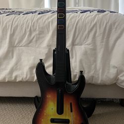 Xbox 360 Guitar Hero World Tour Red Octane Sunburst Guitar with guitar stand