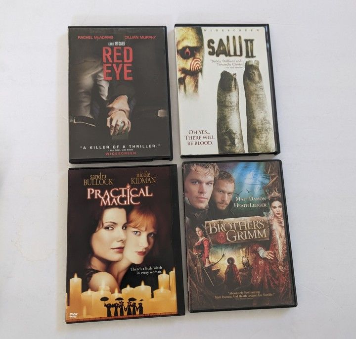 4 DVD Movies Group Lot Red Eye Saw 2 Practical Magic Brothers Grim