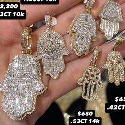 14K .53CT Natural Diamonds Handsome Pendant 