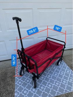 Red Foldable Four-Wheel Camp Cart