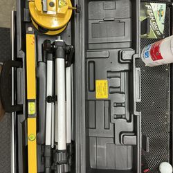 Laser Level Kit with Rotating Base and Tripod in Case
