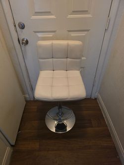Adjustable White Bar stool
