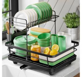 Kitsure 2-Tier Dish Drying Rack