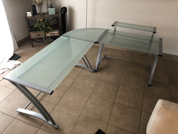 Z Line Metal Silver Desk Glass For Sale In Costa Mesa Ca Offerup