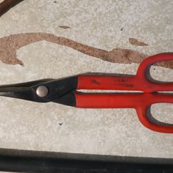 Vintage Hand Tool Sheet Metal Tin Snip Shears 
with Cushion Grip Handle 