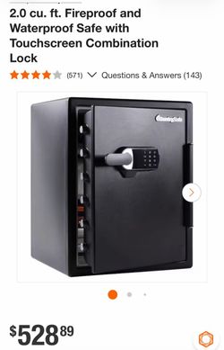2.0 cu. ft. Fireproof and Waterproof Safe with Touchscreen Combination Lock