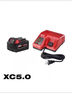 Milwaukee M18 18-Volt Lithium-Ion XC Starter Kit with One 5.0Ah Battery and Charger