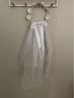 Flower girl/first communion flower crown/veil