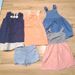 SIZE 4 LOT OF GIRL'S SUMMER CLOTHES, SWIMSUIT, DRSSES, ETC 