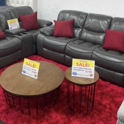 Madrid Two-Piece Sofa Loveseat Recliner In Living Room $1099 With Easy Finance