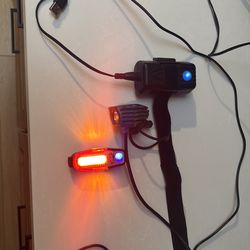 Bicycle lights . Night Rider. Headlight and tail light.