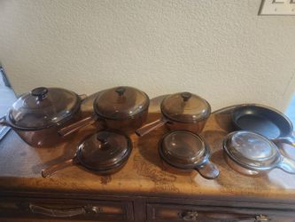 Visions Amber Glass Cookware Set