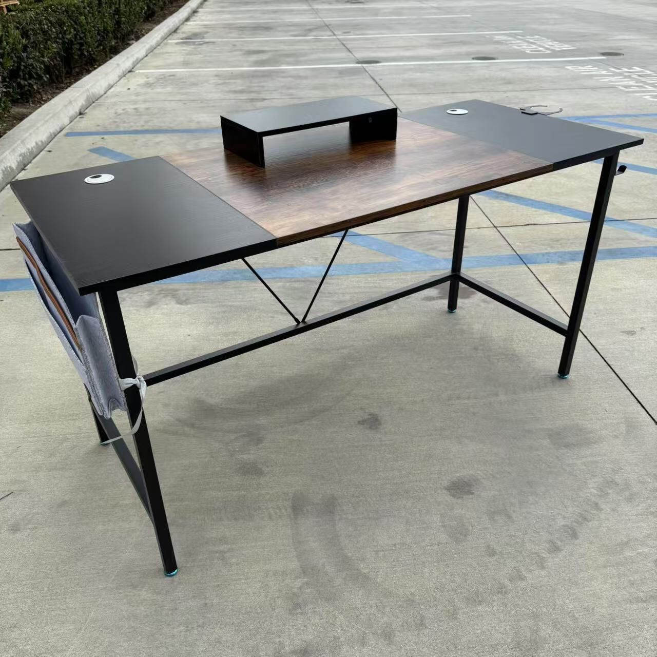 New In Box 56x24x30 Inch Tall Office Computer Desk Table With Monitor Stand Shelf
