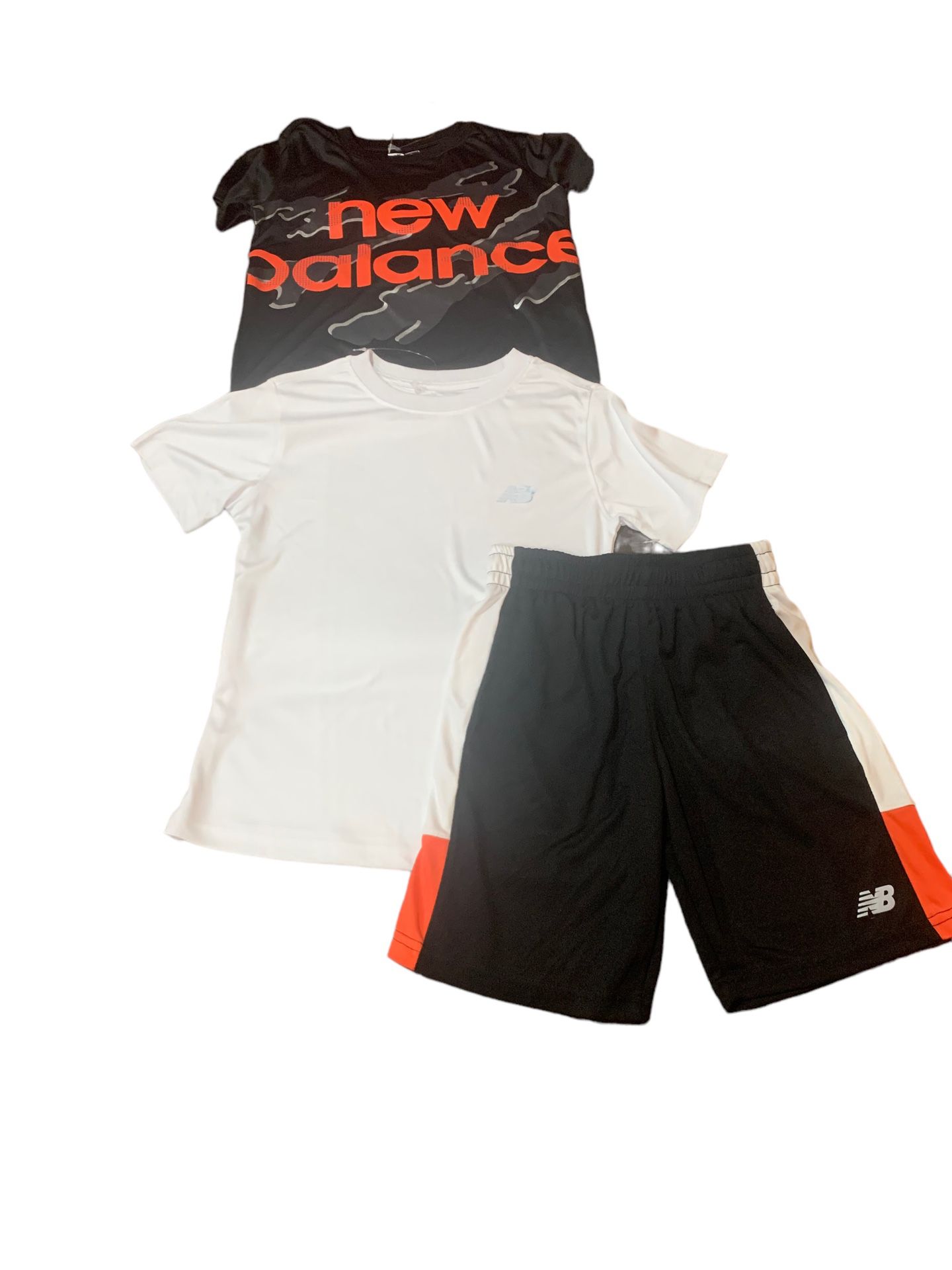 Boy's Sz 10 Puma 3 Piece Set 2 T-Shirts And Shorts Black, White, And Red