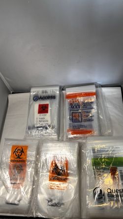 Biohazard Specimen Transport Bags Mixed Lab Lot Quest Cardinal Access