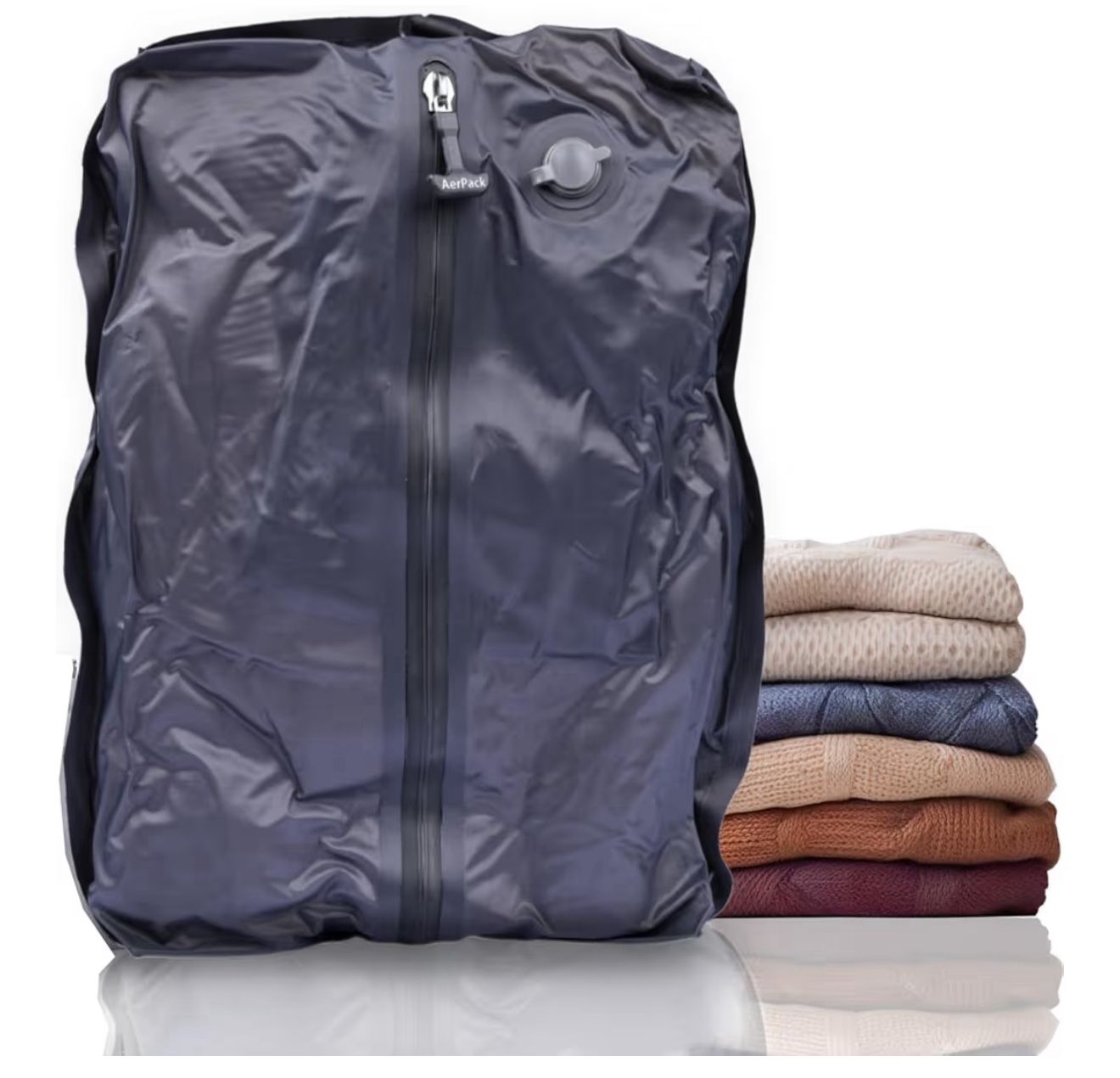 Reusable Vacuum Bag for Travel (Backpack Size, 17”x11.5”x3.5”)