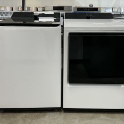 LG SMART 5.3 cu. ft. Washer w/Agitator, TurboWash3D 7.3 cu. ft. Vented Electric Dryer w/Hamper Door, Sensor Dry