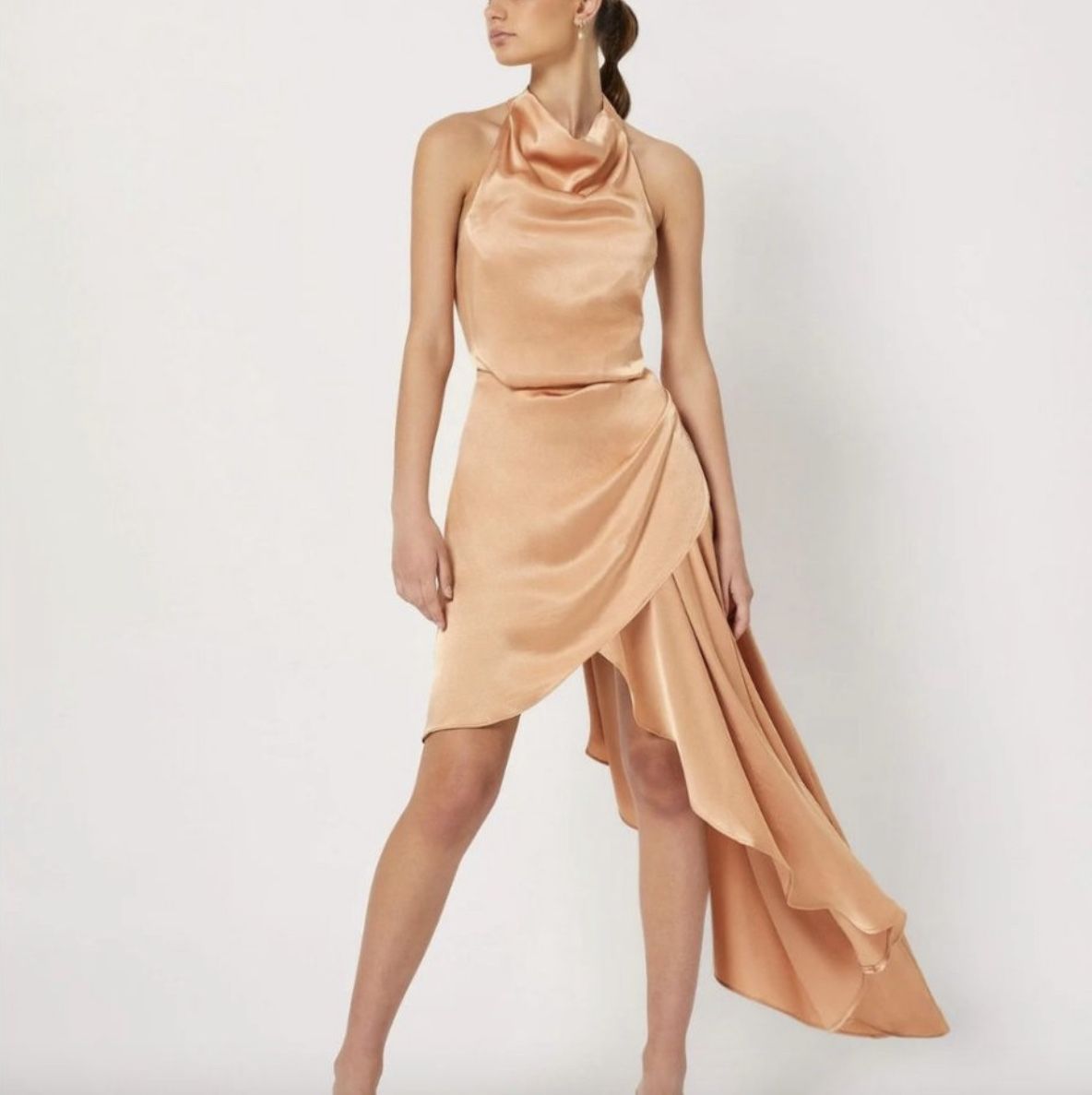 Elliott Gold Halter Cocktail Dress