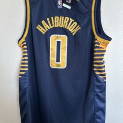 TYRESE HALIBURTON SIGNED INDIANA PACERS AUTOGRAPHED NIKE JERSEY W/COA - XL - 766