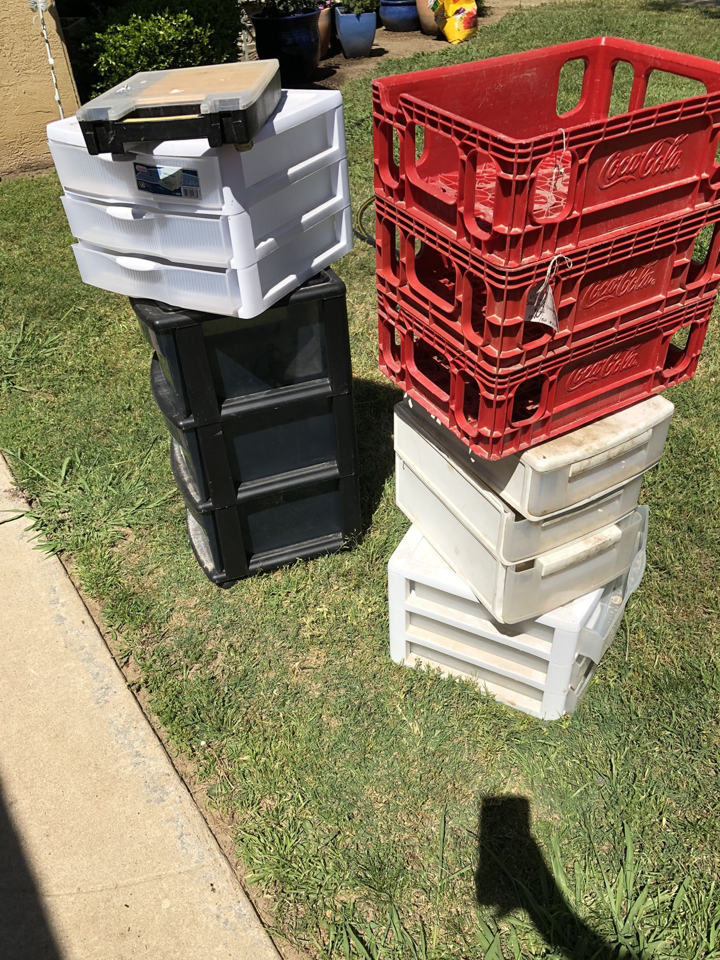 Storage organizers and Coca-Cola crates